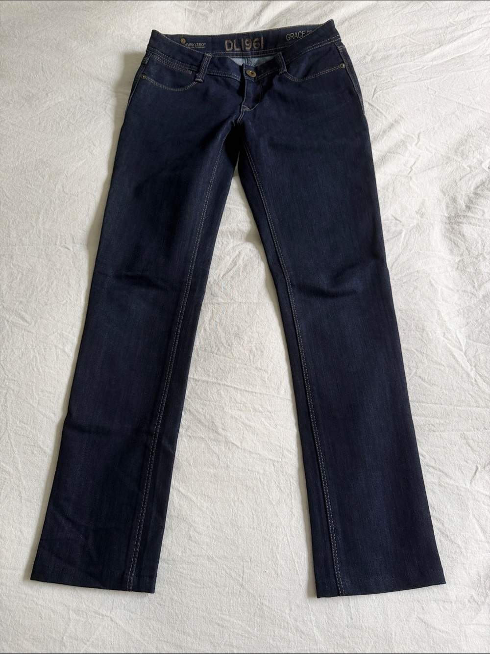 DL1961 Women's Straight Leg Jeans - Dark Indigo